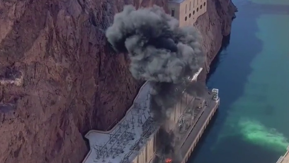 Hoover Dam explosion, fire caught on tourist video